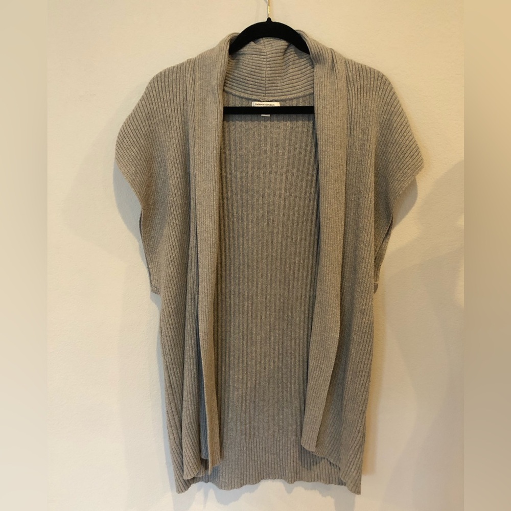 Banana Republic Ribbed Open-Front Sleeveless Cardigan - XL
